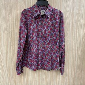 LL bean purple floral top size small